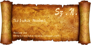 Szluka Noémi névjegykártya